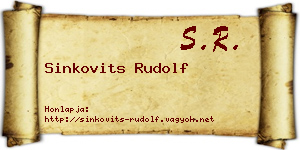 Sinkovits Rudolf névjegykártya